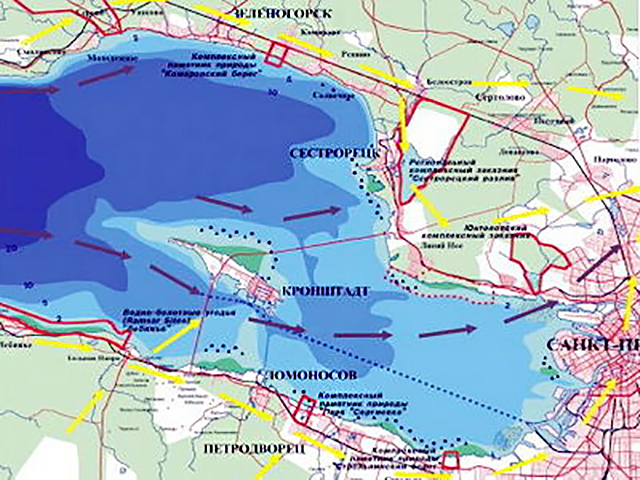 Карта глубины финского залива в питере